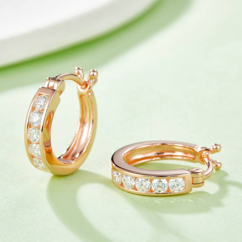 单排对半耳环S925银Moissanite厘石D级0.45ct